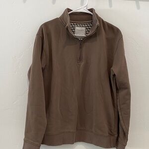 Ricky Singh Mens Brown Quarter Zip Sweater